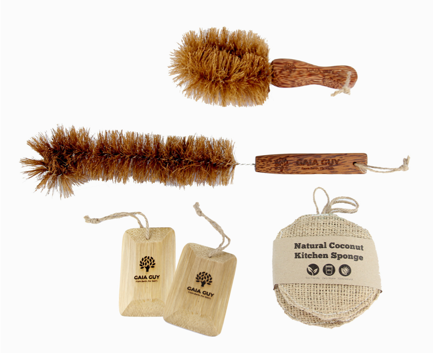 coconut bottle brush natural sponges