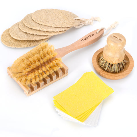 Premium Photo  Kitchen interior tray with tools for washing dishes brushes  natural dishwashing detergent loofah sponge on a light background
